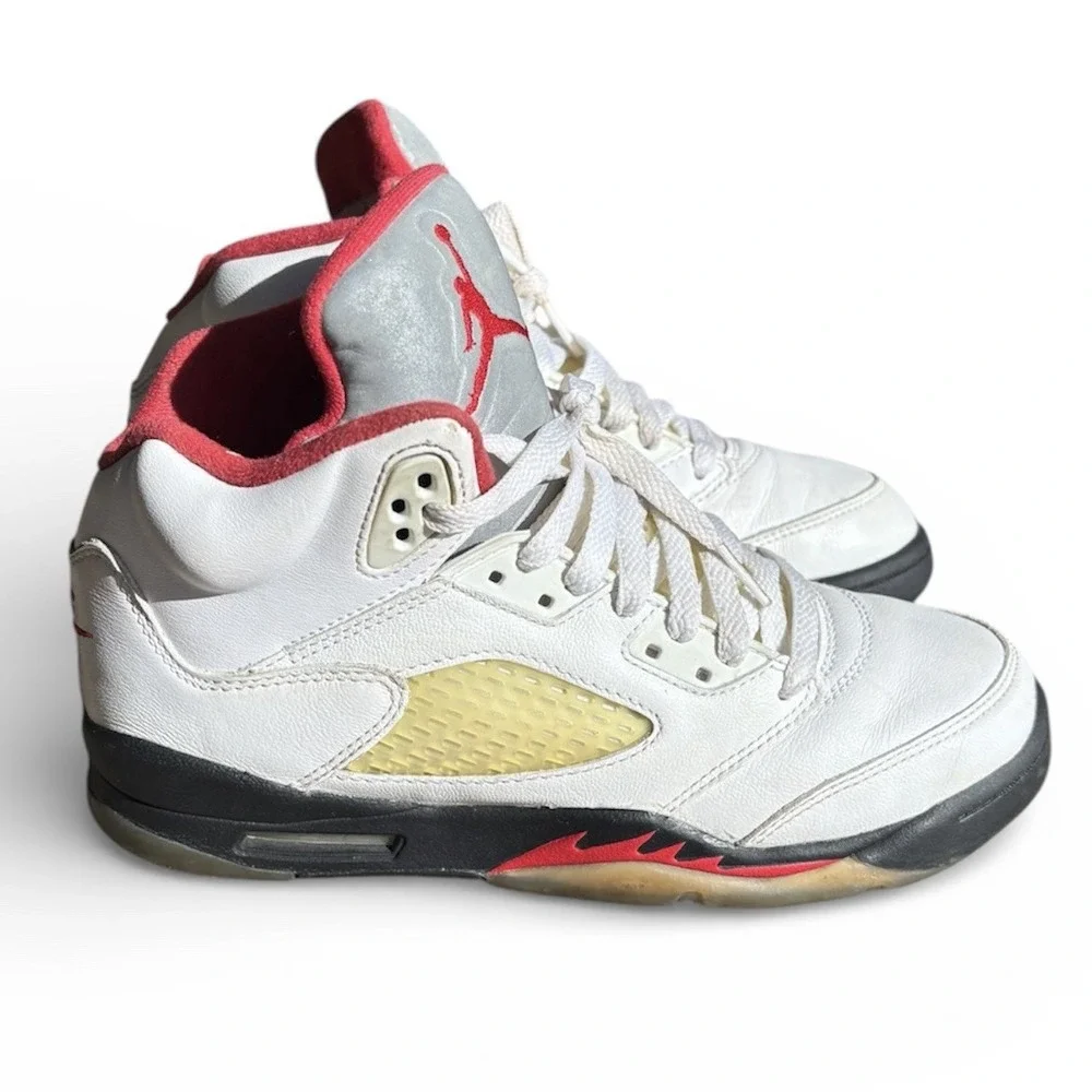 Nike Air Jordan 5 Retro OG 'Fire Red' Shoes Size 6Y Womens 7.5 (440888-102)